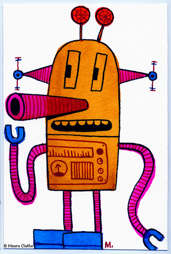 Robot met lange neus - fragmented @ Flickr, CC by-nc-nd